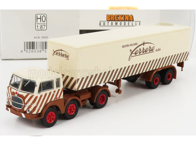 FIAT 690 T Truck 3-assi Telonato Industria Dolciaria Ferrero (1960), Beige Brown