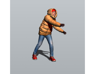 Фигура Проказник запустил снежок (масштаб 1:24), окрашенная