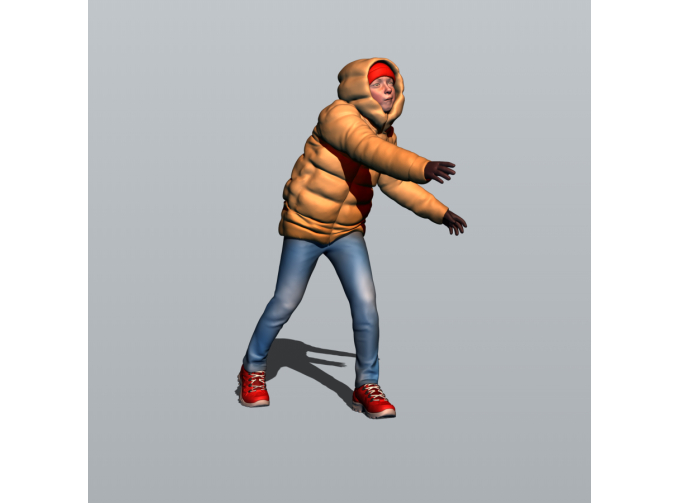 Фигура Проказник запустил снежок (масштаб 1:24), окрашенная