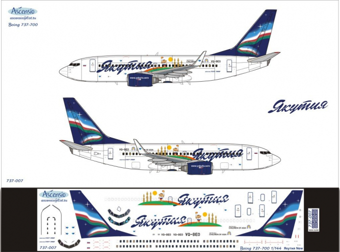 Декаль на боенг 737-700 (Transaero)