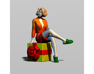 Фигура Рождественский подарок, окрашенная