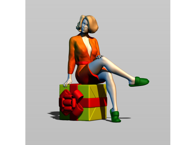 Фигура Рождественский подарок, окрашенная