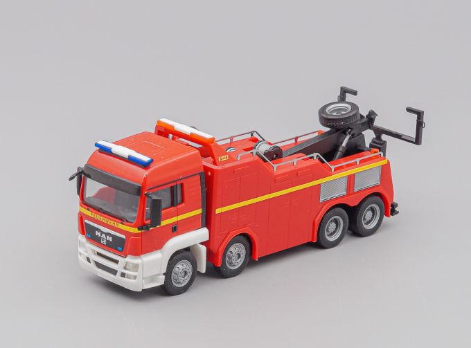 MAN TGS LX Empl W 200 Bison Wrecker "Feuerwehr", red / black / white / yellow / silvergray