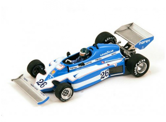 LIGIER JS7, 26, ПОБЕДИТЕЛЬ Sweden GP 1977 Jacques Laffite, blue