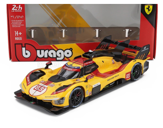 FERRARI 499p 3.0l Turbo V6 Team Af Corse N 83 Winner 24h Le Mans (2025) Robert Kubica - Phil Hanson - Yifei Ye, Yellow Red