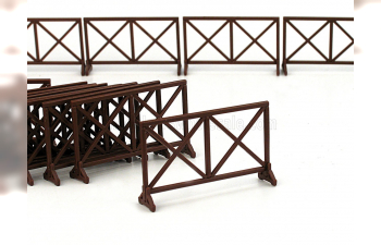 ACCESSORIES Set 5x Transenne - Street Barricades Sizes Misure 4.65cm X 2.85 Cm, Brown