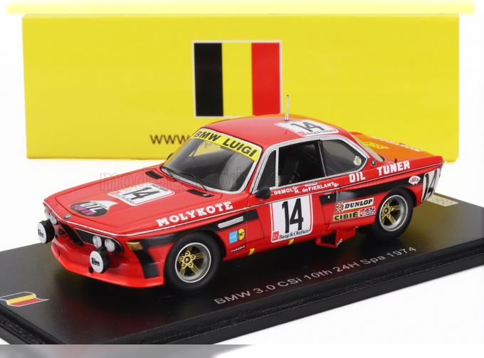 BMW 3.0 Csi Team Luigi Racing №14 24h Spa (1974) Marc Demol - Hughes De Fierlant - Pierre Dieudonne, Orange