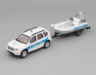 DACIA Duster Police Con Carrello E Gommone (2020) - Trailer And Motorboat, White Light Blue
