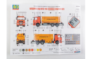 Сборная модель Бецема АЦ/АТЗ-16 (Камский грузовик 65207-87)