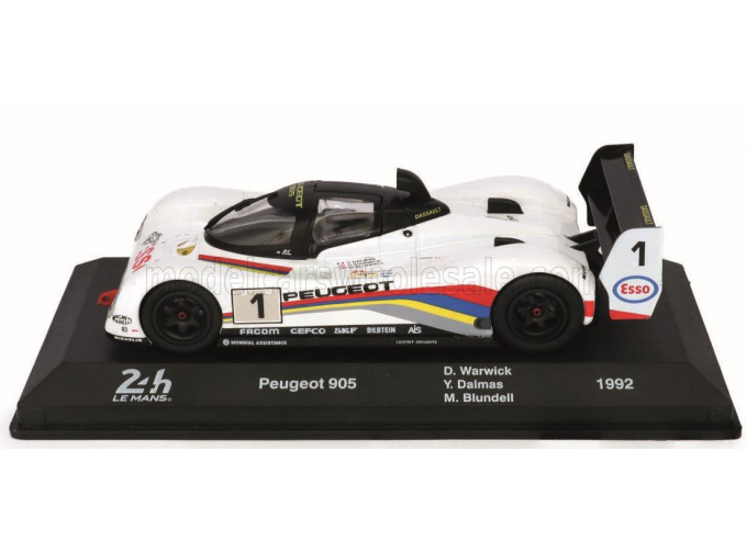 PEUGEOT 905 Evo1bis Sa35 3.5l V10 Team Peugeot Talbot Sport №1 Winner 24h Le Mans (1992) Derek Warwick - Yannik Dalmas - Mark Blundell, White