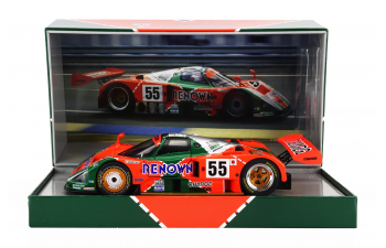 MAZDA 787b 2.6l Team Mazdaspeed Co. Ltd. №55 Winner 24h Le Mans (1991) Bertrand Gachot - Johnny Herbert - Volker Weidler, Orange Green Silver