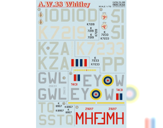 Декаль Armstrong Whitworth A.W.38 Whitley The complete set 2 leaf