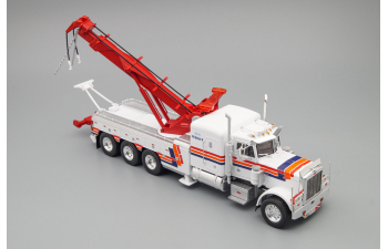 PETERBILT 359 Wrecker service, white red orange