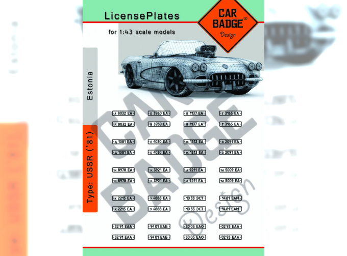 Комплект номерных знаков СССР-Эстония (1981)