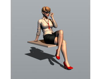 Фигура Секретарша на столе. Часть 2 (масштаб 1:24), окрашенная