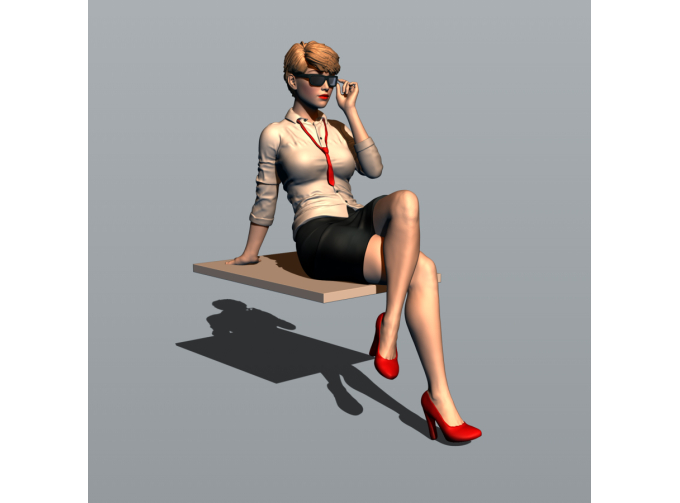 Фигура Секретарша на столе. Часть 2 (масштаб 1:24), окрашенная