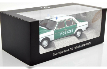 Mercedes-Benz 200 (W123) 1980 Polizei Полиция ФРГ, white / green