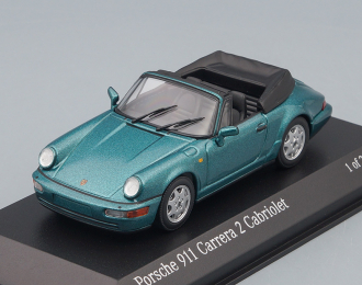 PORSCHE 911 Carrera 2 Cabriolet 1990, turquoise