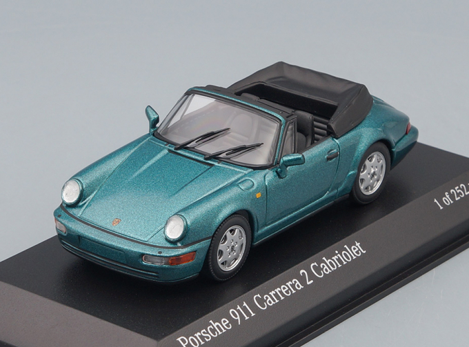 PORSCHE 911 Carrera 2 Cabriolet 1990, turquoise