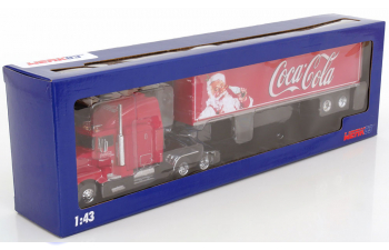 KENWORTH T600 тягач с прицепом "Coca-Cola" (1986), красный