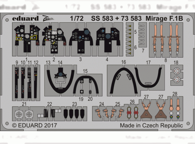 Фототравление для Mirage F.1B