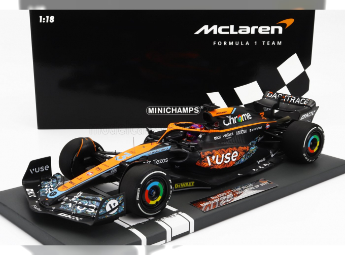 McLAREN F1 Mcl36 Mercedes Team Mclaren №3 Abu Dhabi Gp (2022) Daniel Ricciardo, Orange Light Blue