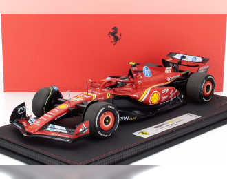 FERRARI F1 Sf-24 Team Scuderia Ferrari №55 3rd Monaco Gp (2024) Carlos Sainz - Con Vetrina - With Showcase, Red Black