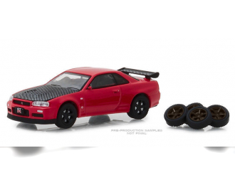 NISSAN Skyline GT-R (R34) с комплектом колес 2002 Red