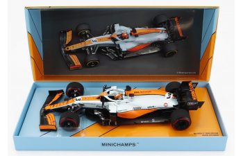 McLAREN F1 Mcl35l Mercedes M12 Eq Power+ Team Mclaren N 3 Monaco Gp (2021) Daniel Ricciardo, Orange Light Blue