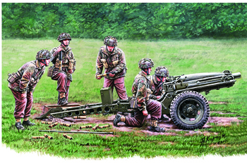 Сборная модель 75mm Pack Howitzer M1A1 (British Airborne Version) & Gun Crew