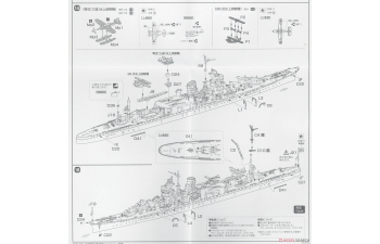 Сборная модель Японский легкий крейсер Agano Full Hull Model