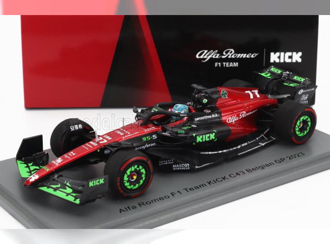 ALFA ROMEO F1 C43 Team Orlen №77 Belgium Gp (2023) Valtteri Bottas, Black Red Green