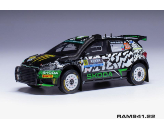 SKODA Fabia Rally2 Evo Team Tokspot Wrt №20 Rally Safari Kenya (2024) (snorkel) Oliver Solberg - Elliot Edmondson, Black White