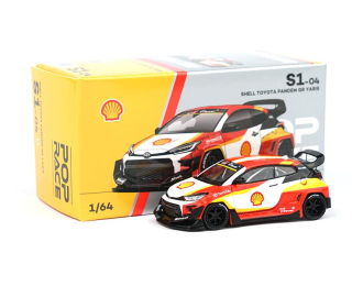 TOYOTA GR Yaris Pandem SHELL, white / red / yellow