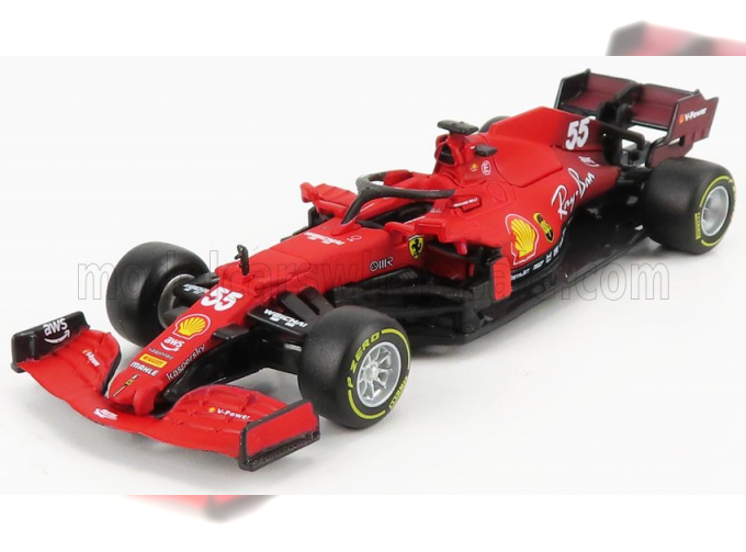 FERRARI F1 Sf21 Team Scuderia Ferrari Mission Winnow №55 Season (2021) Carlos Sainz Jr., Matt Red