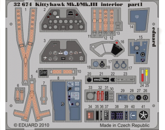 Цветное Фототравление для Kittyhawk Mk.I/Mk.III interior S.A. Hasegawa