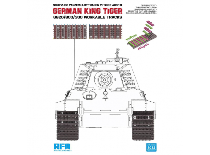 Рабочие траки для серии King Tiger Gg26/800/300