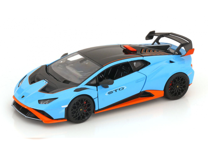 LAMBORGHINI Huracan STO (2023), light blue/ orange black