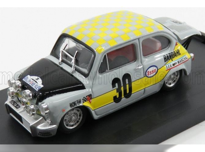 FIAT 600 ABARTH 1000 TEAM BARDAHL N 30 WINNER Gr.2/5 RALLY DE ROUEN (1969) FICOL - BEURDEN, GREY YELLOW BLACK