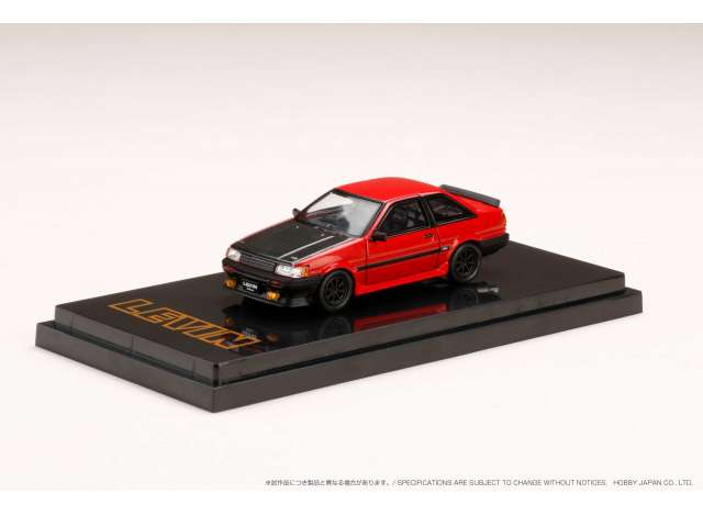 Toyota Corolla Levin GT APEX 2door AE86 with Carbon Bonnet, red / black