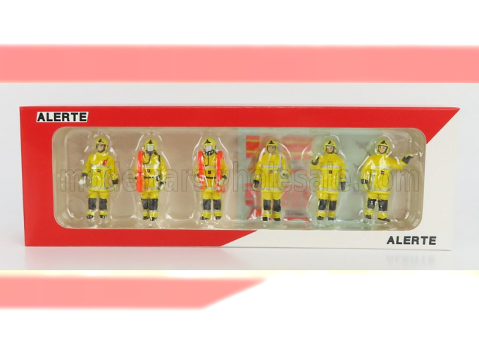 FIGURES Set 6x Urbain Sapeurs Pompiers, Yellow