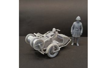 Сборная модель мотоцикл FN M12SM Brandweerwagen (+ фигурка пожарного)