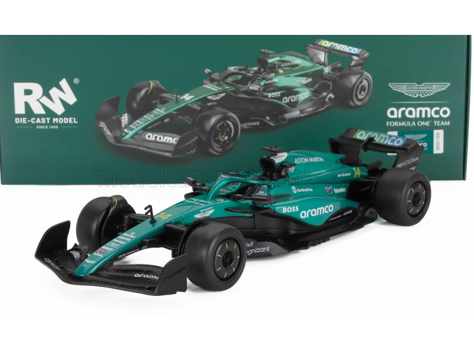 ASTON MARTIN F1 Amr24 Team Aramco Cognizant №14 Season (2024) Fernando Alonso, Green Black