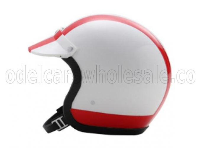 HELMET Casco Helmet Nino Vaccarella 512s Team Sefac Spa Ferrari Season (1970), White Red
