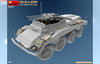 Сборная модель Sd.kfz. 234 With Mg151 Drilling Military 1945