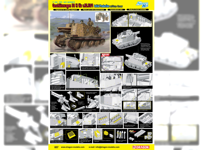 Сборная модель САУ Geschutzwagen 38 H fur s.IG.33/1 Initial Production w/Gun Crew
