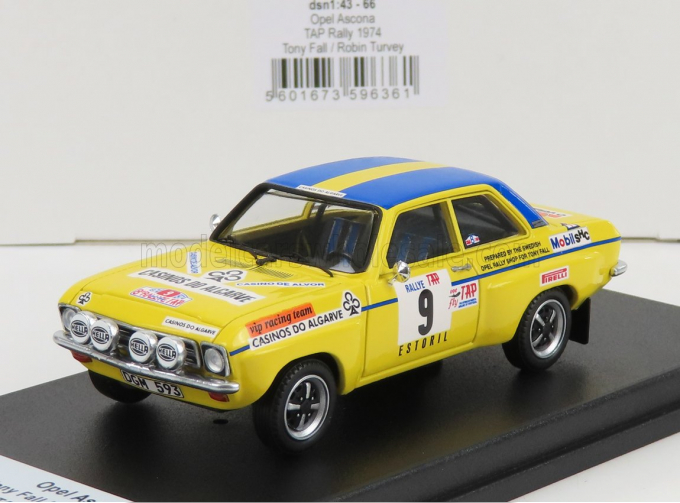 OPEL Ascona (night Version) №9 Rally Tap (1974) T.fall - R.Turvey, yellow blue