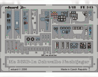 Цветное фототравление для Me 262B-1a Schwalbe Nachtjager