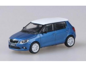 SKODA Fabia II RS (2011), blue race met with white roof white wheels