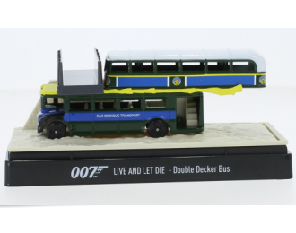 DECKER Diorama - Autobus With Bridge 1960 - 007 James Bond - Live And Let Die - Vivi E Lascia Morire, Blue Green